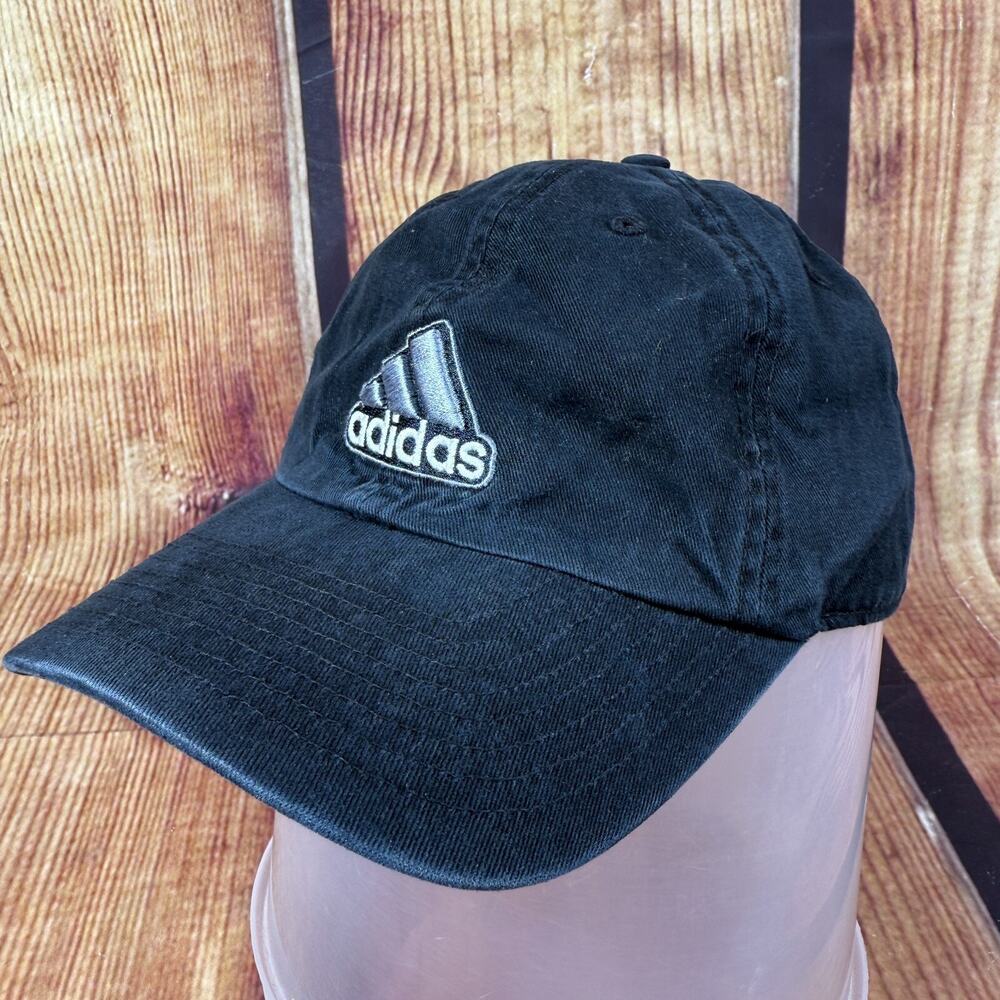 Adidas Climalite Hat Black White Logo Embroidered Strapback Outdoor Athletic Cap